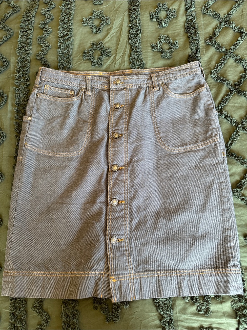 Patagonia Blue Denim Button-Front Skirt